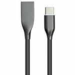 Кабель PowerPlant USB - Type-C, 1м, силикон, черный
